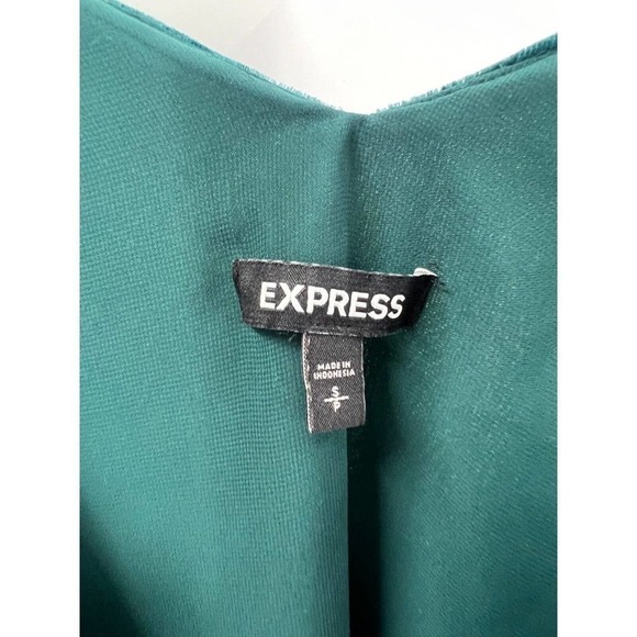 Express Womens Size S Small Green Velvet Spaghetti Strap V Neck Tank Christmas - Picture 4 of 6